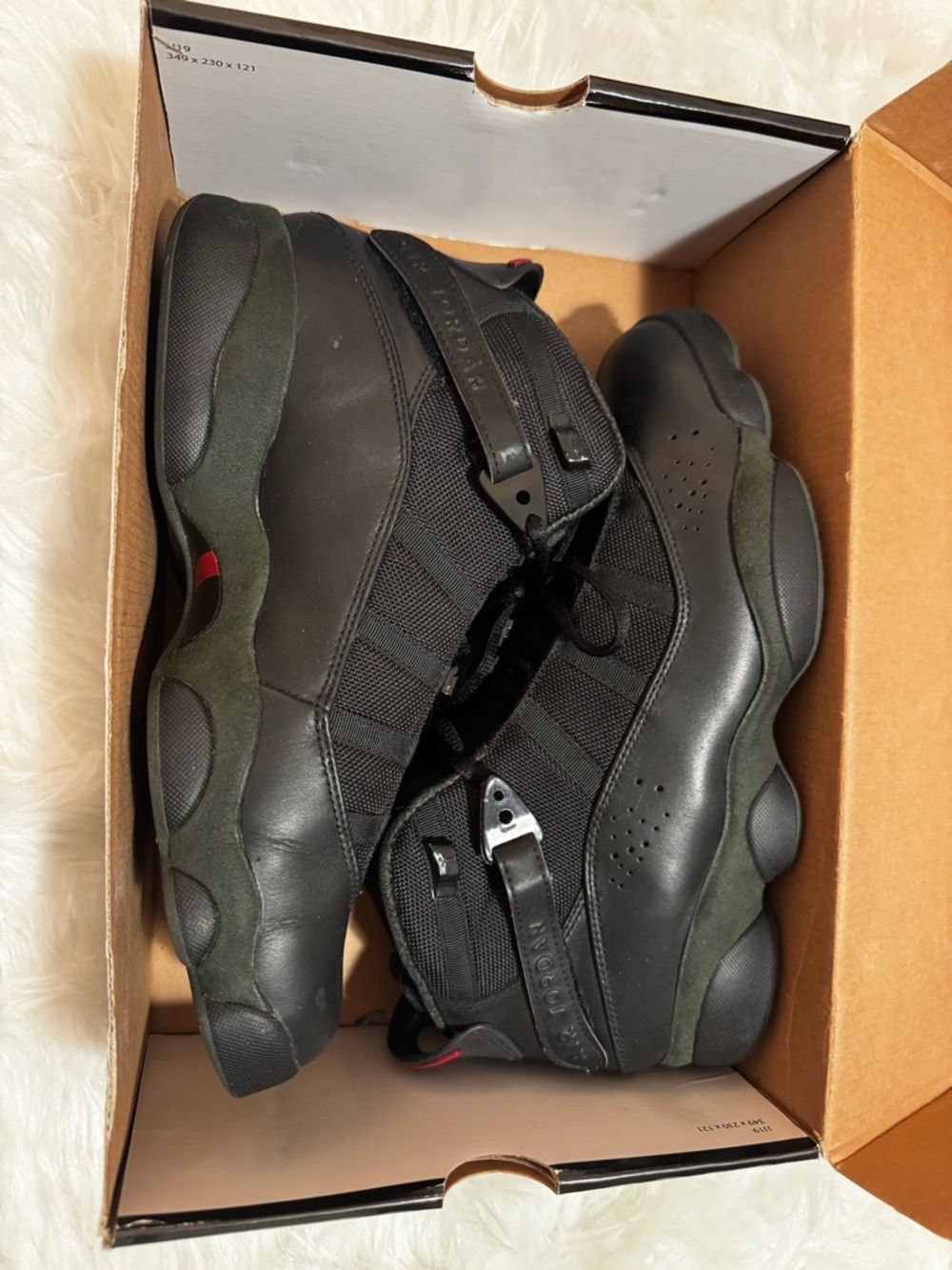 Nike Air Jordan 6 Rings Black Dark Army Varsity Red Size 10.5 DS New w/ Box